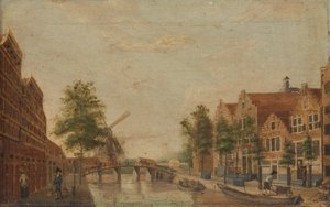 De Brouwersgracht in Amsterdam door Anonymous