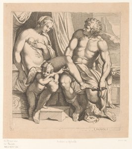 Venus en Anchises (Schilderingen in Palazzo Farnese te Rome) door Anonymous