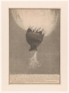 Verongelukken van de luchtballon van Pilatre de Rozier en Romain boven Boulogne, 15 juni 1785 door Anonymous