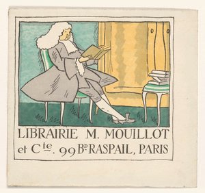 Visitekaartje van boekhandel M. Mouillot et cie te Parijs door Anonymous