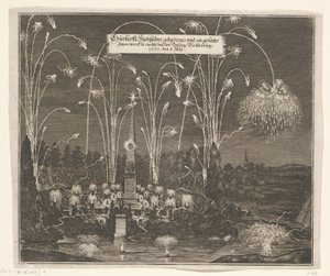Vuurwerk bij de Pleissenburg, 8 juli 1667 door Anonymous