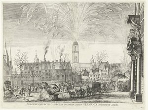 Vuurwerk; intocht van Ferdinand te Gent in 1635 door Anonymous