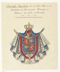 Wapenschild van Lodewijk Napoleon Bonaparte, koning van Holland door Anonymous