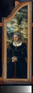 Vleugel van een drieluik met het portret van Elisabeth Canneel door Anonymous