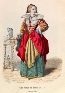 Een adellijke dame van Parijs 1633 - Een adellijke vrouw in Parijs 17e eeuw - privécollectie