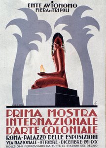 Reclameposter voor de eerste tentoonstelling van koloniale kunst door Anonymous Anonymous