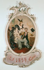 Alexander Girardi en Marie Geistinger als dokter Falke en Rosalinde in Johann Strauss