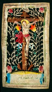 Kruisiging - Vrome afbeelding in de kanaal - Inscripties INRI (I.N.R.I.) - Privécollectie door Anonymous Anonymous