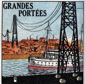 Elektrische leidingen: kettingophangisolatoren voor hoogspanningsleidingen. Anonieme illustratie uit 1925. Privécollectie.