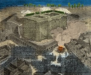 Fête de la Saint Jean Place de la Bastille in de 18e eeuw, Gravure, Privécollectie door Anonymous Anonymous
