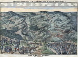 Eerste Wereldoorlog 1914-1918. Algemeen overzicht van het slagveld van Verdun van 21 februari tot 19 december. door Anonymous Anonymous