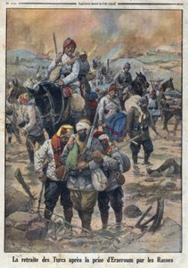 Eerste Wereldoorlog 1914-1918. De terugtocht van de Turken na de inname van Erzerum door de Russen. In 