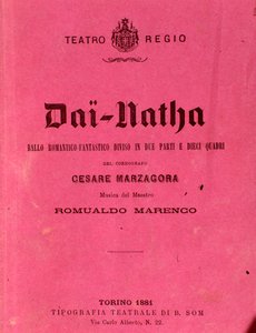 Eerste pagina van bladmuziek Dai-Natha, ballet door Romualdo Marenco
