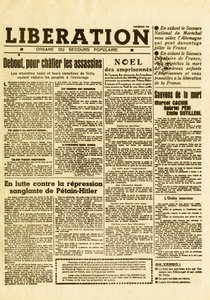 Franse weerstand tegen Duitse troepen - verzetsbewegingen tegen de Duitse bezetting - clandestiene krant - Bevrijding van november 1941 - Clandestiene krant van de verzetsbeweging Bevrijding-Zuid