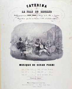 Frontispice voor de partituur van Catarina of de dochter van de bandiet door Pugni voor de voorstelling in het Teatro alla Scala (1847) door Anonymous Anonymous