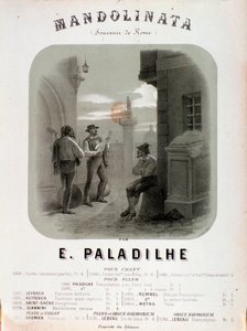Frontispice van muzikale partituur van Mandolibata door E Paladilhe door Anonymous Anonymous