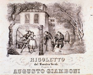 Frontispice van de partituur van de opera Rigoletto door Giuseppe Verdi