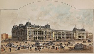 Gare Saint-Lazare in 1887. Gravure uit 1887 in 