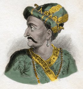 Grote Mogol (Mogol of Moghul) (waarschijnlijk Aurangzeb (1618-1707), ook bekend als Alamgir) (Abu Muzaffar Muhiuddin Muhammad Aurangzeb Alamgi) - 19e eeuwse gravure - Milanees