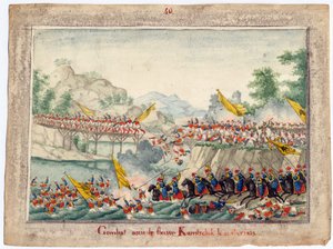Russisch-Turkse oorlog van 1828-1829 - De slag aan de rivier Kamchik op 15 oktober 1828. door Anonymous Anonymous