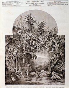 Illustratie voor de opera Parsifal door Wagner, opgevoerd in 1882 in het theater van Bayreuth door Anonymous Anonymous