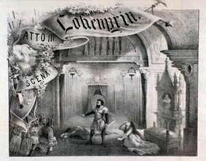 Illustratie voor scène 2, act III van Lohengrin, opera door Wagner