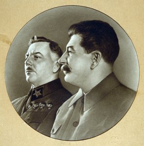 Josef Stalin en Kliment Vorosholov (Vorochilov)