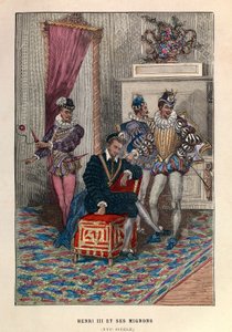 Koning Hendrik III (1551 - 1589) en zijn Mignon - Koning Hendrik III van Frankrijk en zijn favorieten