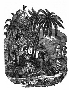 Het leven van piraten op het eiland Madagaskar. Gravure uit “Het piratenboek” 1837. door Anonymous Anonymous