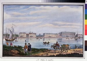 Het Marmeren Paleis en de Neva-kade in Sint-Petersburg