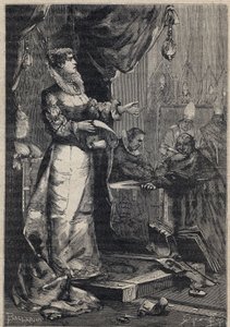 Lucrezia Borgia in het Vaticaan - gravure uit 