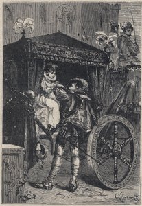 Lucrezia Borgia met haar eerste echtgenoot Giovanni Sforza d