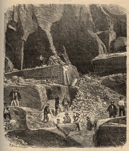 Marmergroeven van Saint-Genies (Saint Genies) - Dordogne - gravure in 