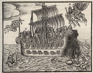 Mazarinade politiek pamflet: ondanks Mazarin zorgen de geselaars voor de redding van de staat. circa 1649. Zware houtgravure. Privécollectie door Anonymous Anonymous