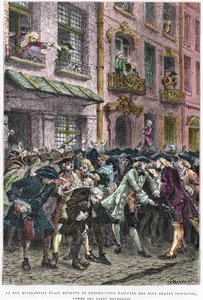 Parijs IV arrondissement - La rue Quincampoix in 1720 ten tijde van het systeem van John Law - 