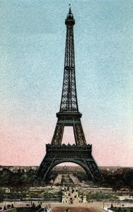 Parijs: uitzicht op de Eiffeltoren gebouwd tussen 1887 en 1889 door Gustave Eiffel (1832-1923). Foto van 1920 in 