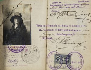 Paspoort van Anna Pavlova (1881-1931) door Anoniem, ca. 1920 - Fotografie - Privécollectie