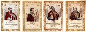 Vrome afbeelding: De Bisschop van Sint Vigil van Trento (Vigilio di Trento), de Bisschop van Sint Eloi van Noyon (Sant