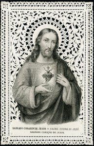 Vrome afbeelding: Jezus met heilig hart (gravure) door Anonymous Anonymous