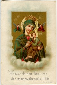 Vrome afbeelding: Onze lieve vrouw van Altijddurende Bijstand (chromolithografie)