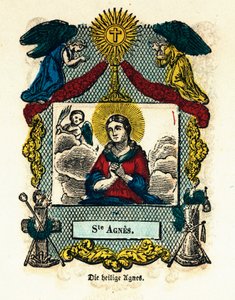 Vrome afbeelding: Sint Agnes. Gravure uit de 19e eeuw Privécollectie