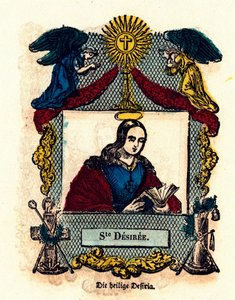 Vrome afbeelding: Sint Desiree. Gravure uit de 19e eeuw Privécollectie