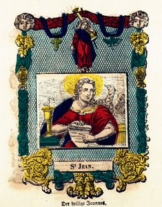 Vrome afbeelding: Sint Jan. Gravure uit de 19e eeuw