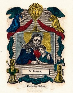 Vrome afbeelding: Sint Jozef. Gravure uit de 19e eeuw, privécollectie
