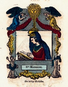 Vrome afbeelding: Sint Mathilde - Gravure 19e eeuw - Privécollectie