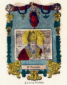 Vrome afbeelding: Sint Nicolaas. Gravure uit de 19e eeuw Privécollectie