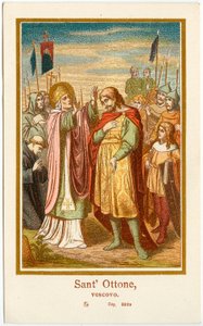 Vrome afbeelding: Sint Othon I Bisschop van Bamberg (gravure) door Anonymous Anonymous