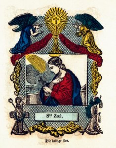 Vrome afbeelding: Heilige Zoe. Gravure uit de 19e eeuw. Privécollectie