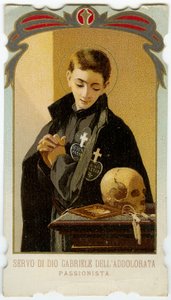 Vrome afbeelding: Sint Gabriël van Onze Lieve Vrouw van Smarten, Italiaanse Passionist student