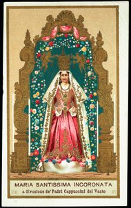 Vrome afbeelding: De Allerheiligste Maagd gekroond. Chromolithografie. door Anonymous Anonymous